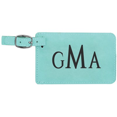 Leatherette Luggage Tag (Teal Blue)