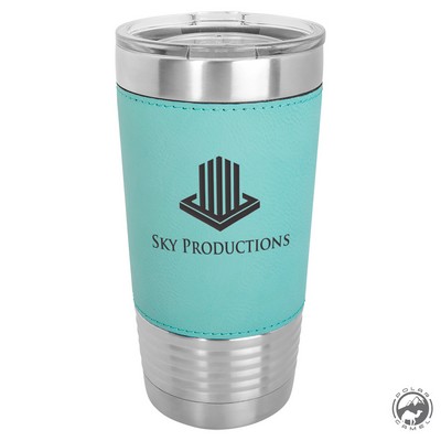 Teal Polar Camel Tumbler w/Leatherette Grip