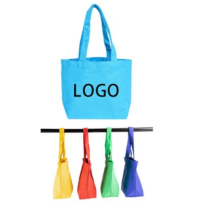Cotton Canvas Tote Bag with Colored Handles