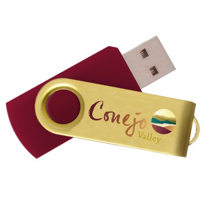 iClick® Gold Swivel USB Flash Drive 8GB