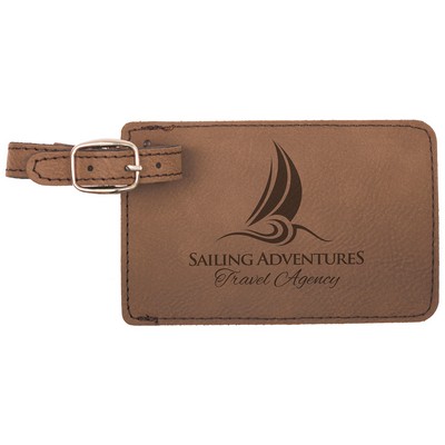 Leatherette Luggage Tag (Dark Brown)