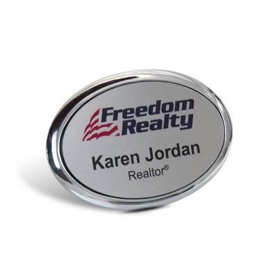 Oval Frame Name Badge