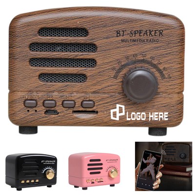 Vintage Bluetooth Speaker W/ Fm Radio