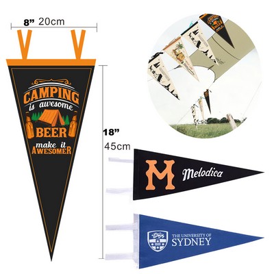 8" x 18" - Custom Printed Felt Pennant