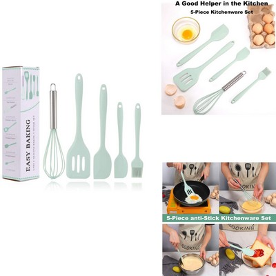 5 Piece Non-Stick Silicone Kitchen Utensil Set