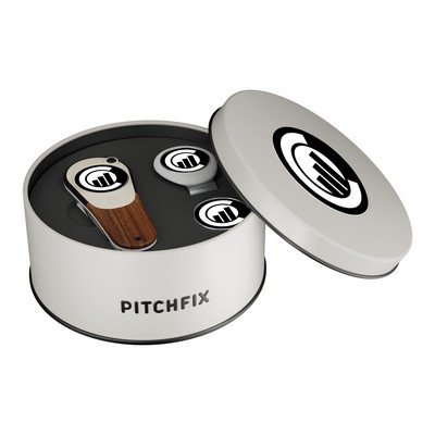 Pitchfix Woodie Golf Divot Tool Deluxe Gift Set w/ Hat Clip