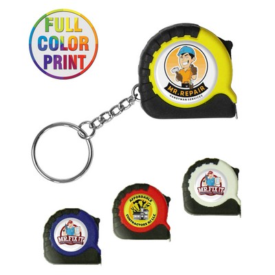 Union Printed - Mini Tape Measure (39 inch) with attached Keychain Ring - Full Color Dome Print