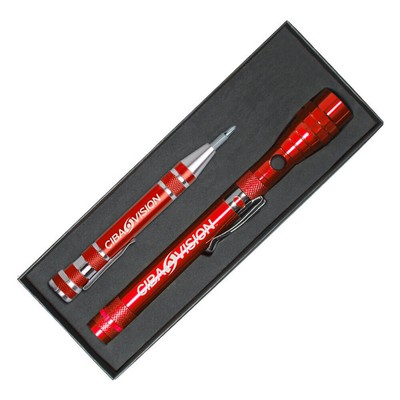 Gift Set With Fl22 Telescopic Flashlight & Km401 Screwdriver