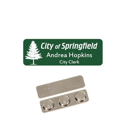 Name Badge Green Plastic - 1X3 Laser Engrave To White