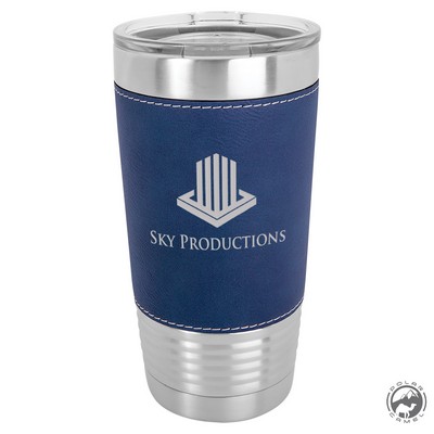Blue/Silver Polar Camel Tumbler w/Leatherette Grip