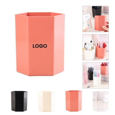 Hexagonal Plastic Pen Holder