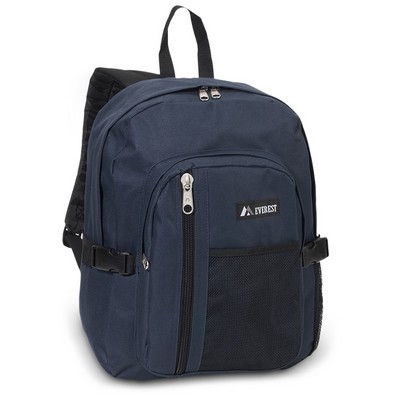 Navy Blue/Black Everest® Backpack with Front Mesh Pocket