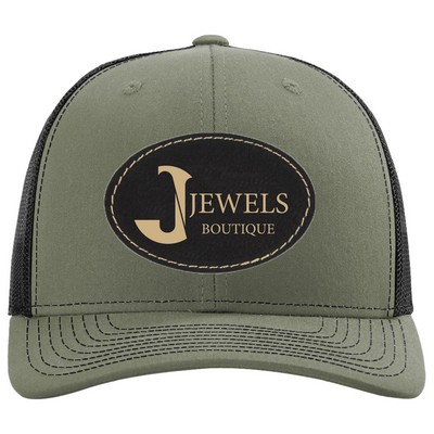 Richardson 112+ R-FLEX Adjustable Trucker Hat w/Leatherette Adhesive Patches or Embroidery