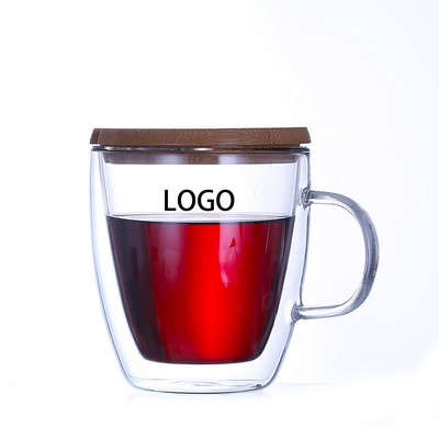 12 oz Dual Layer Glass Coffee Mug