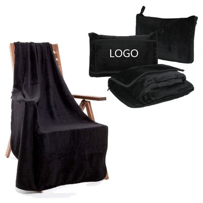 Multi-functional Travel Storage Double-sided Velvet Blanket