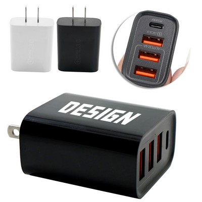 4 Port USB Wall Charger Block