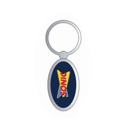 Oval Metal Keychain