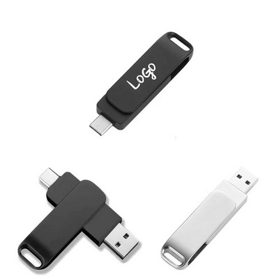 Dual Port USB Type-C Swivel Usb Flash Drive