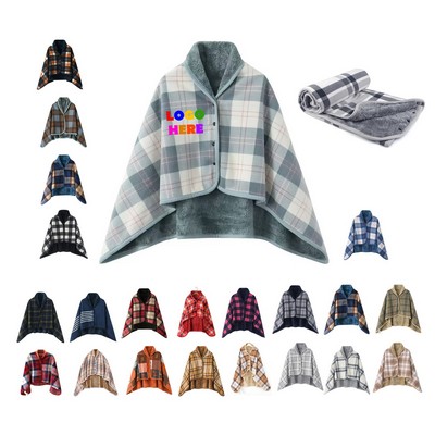 Fleece Wearable Blanket Poncho