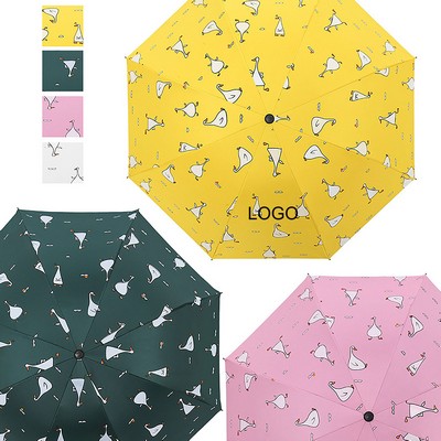 Cartoon Pattern Folding Sunny Umbrella