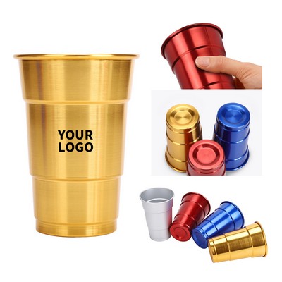 Aluminum Cup 17 Oz Stepped Grip With Rolled Rim