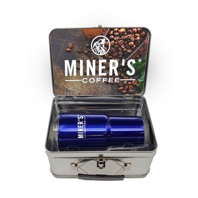 Retro Lunchbox + Contoured 20 Oz. Stainless Steel Tumbler In Vacuum Insert