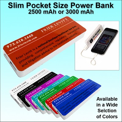 Pocket Size Power Bank 3000 mAh - Orange