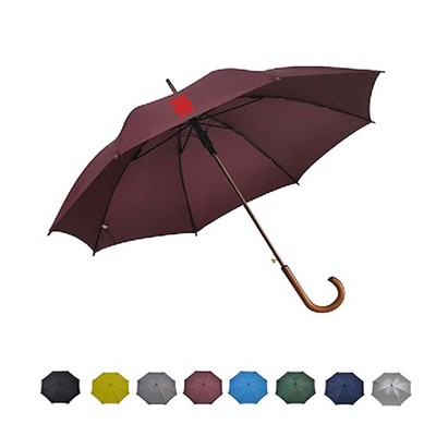 48" Arc Automatic Golf Umbrella w/Wooden Handle