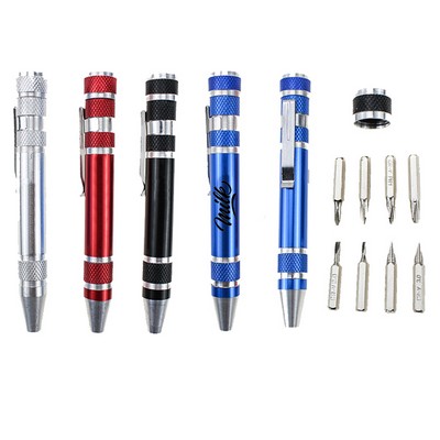 8-in-1 Pocket Aluminum Screwdriver Kit