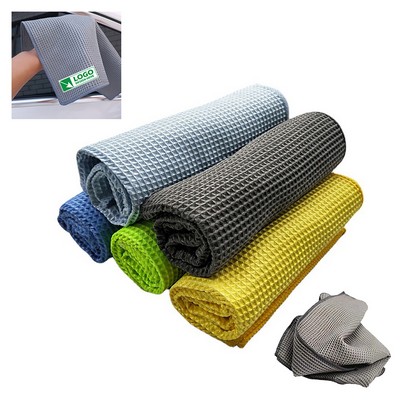 Absorbent Waffle Weave Drying Towel with Silk Edge
