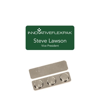 Name Badge -Green Plastic- 1.5X3 Laser Engrave To White