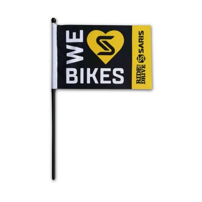 4"x6" Hand Held Flag With 10" Plastic Pole printed full color on one side