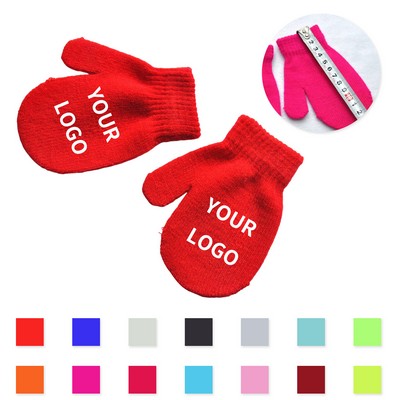 High Quality Acrylic Winter Knitted Gloves For Toddler Children