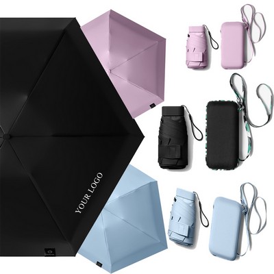 Folding Capsule Umbrella For Sunny And Rainy Days