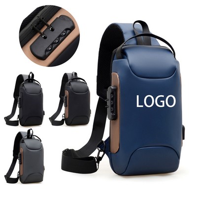 Waterproof Crossbody Chest Bag with USB Charging Port