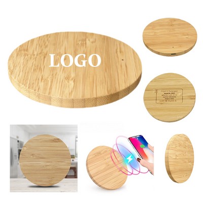 5W Bamboo Round Wireless Charger