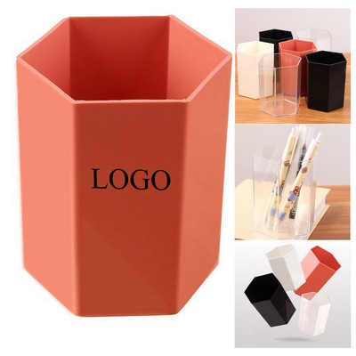 Hexagonal Plastic Pen Holder