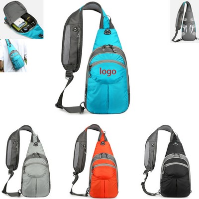 Multi-Pocket Water-Resistant Oxford Crossbody Bag