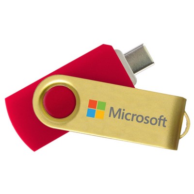 iClick® Type-C Gold Swivel USB Flash Drive 8GB