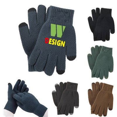 Elastic Thermal Knit Touch Screen Gloves