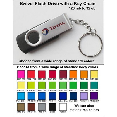 4 GB Swivel Flash Drive w/Key Chain