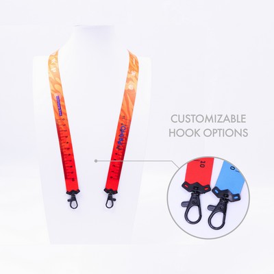 3/4" Double Hook Sublimated RPETLanyard with Choice of Attachment