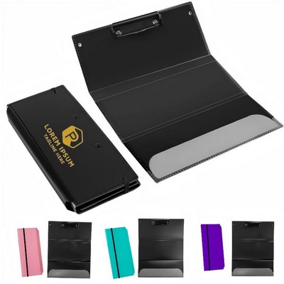 Tri-Fold Plastic File Clipboard